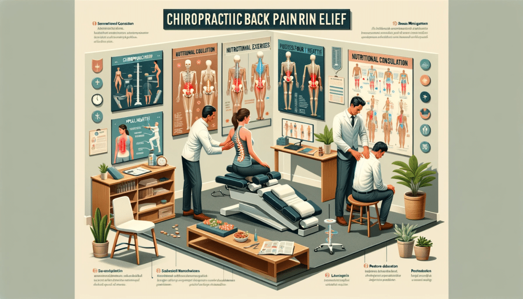Chiropractor providing back pain relief treatment to a patient, emphasizing key factors for better health