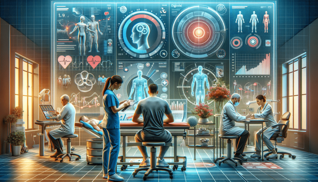 "A chiropractor reviewing patient progress and making adjustments to the treatment plan over time.