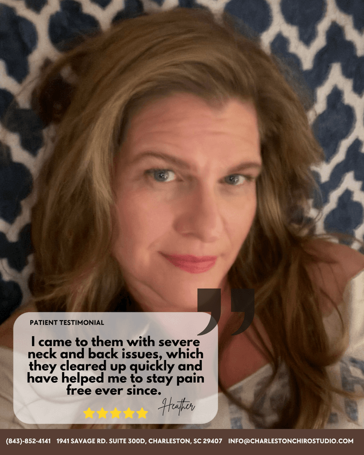 Heather, Charleston Chiropractic Studio's September 2026 Patient of the Month